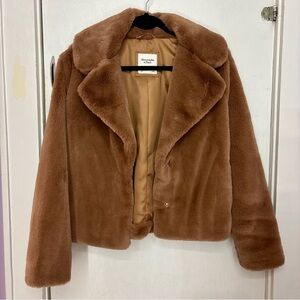 Abercrombie & Fitch Brown Faux Fur Jacket